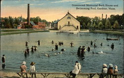 Greenwood Memorial Bath House and Swimming Pool Postcard