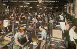 Large Press Room, Bureau of Engraving and Printing Washington, DC Washington DC Postcard Postcard Postcard