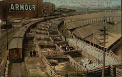 Unloading Docks, Union Stock Yards South Omaha, NE Postcard Postcard Postcard