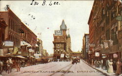 Junction Main & Delaware Streets Kansas City, MO Postcard Postcard Postcard