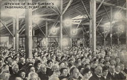 Interior of Billy Sunday's Tabernacle Postcard