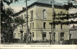 Masonic Temple Melrose, MA Postcard Postcard Postcard