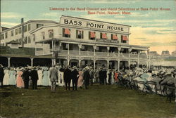 Listening to the Band Concert and Vocal Selections at Bass Point Postcard