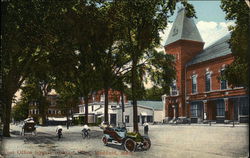 Post Office Square Looking West Medfield, MA Postcard Postcard Postcard