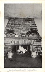 Fireplace, Summit House, Mt. Wachusett Postcard