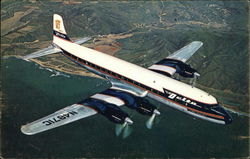 Delta Air Lines Golden Crown DC-7 Aircraft Postcard Postcard Postcard