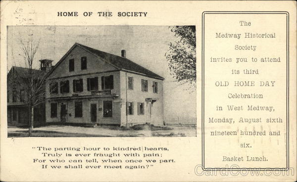 Medway Historical Society West Medway, MA Postcard
