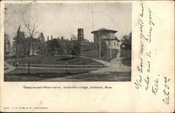 Campus and Observatory, Amherst College Massachusetts Postcard Postcard Postcard