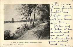 A View at Carver's Pond Bridgewater, MA Postcard Postcard Postcard