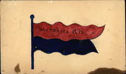 Red Flag with Wolfeboro Written on It Postcard