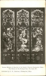 Stained Window in Sacristy, All Saints' Church Chelmsford, MA Postcard Postcard Postcard