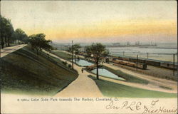 Lake Side Park Towards the Harbor Postcard