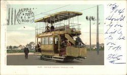 Double Decked Trolley Car Postcard