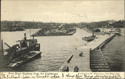 Fort Hope Harbour From the Lighthouse Ontario Canada Postcard Postcard Postcard