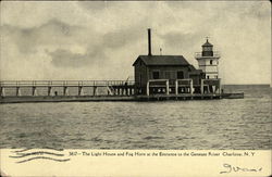 Light House and Fog Horn Charlotte, NY Postcard Postcard Postcard