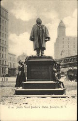 Henry Ward Beecher's Statue Brooklyn, NY Postcard Postcard Postcard