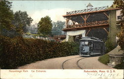 Norumbega Park Car Entrance Auburndale, MA Postcard Postcard Postcard