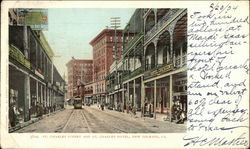 St. Charles Street and St. Charles Hotel New Orleans, LA Postcard Postcard Postcard