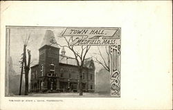 Town hall Medfield, MA Postcard Postcard Postcard