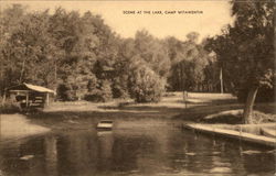 Scene at Lake, Camp Witawentin Postcard