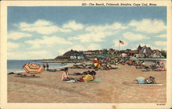 The Beach, Falmouth Heights Postcard