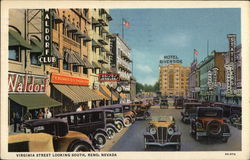 Virginia Street Looking South Reno, NV Postcard Postcard Postcard