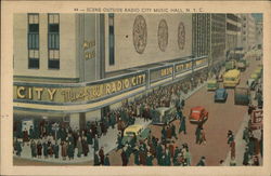 Scene Outside Radio City Music Hall New York City, NY Postcard Postcard Postcard