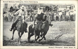 Howard McCrorey Bulldogging, Clinton Booth Hazing Postcard