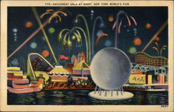 Amusement Area at Night Postcard