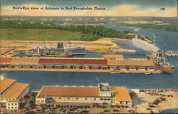 Bird's-Eye view of Entrance to Post Everglades, Florida Port Everglades, FL Postcard Postcard Postcard