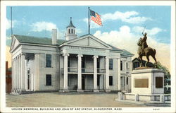 Legion Memorial Building and Joan of Arc Statue Postcard