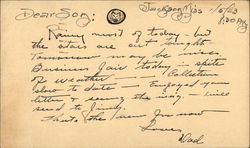 Letter From Dad to Son in Army Postcard