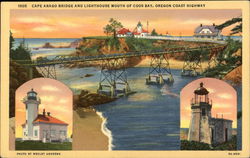 Cape Arago Bridge and Lighthouse Coos Bay, OR Postcard Postcard Postcard