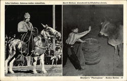 John Lindsey, Rodeo Comedian and Hoytt Hefner, Bullfighting Clown Postcard