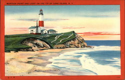 Montauk Point and Light New York Postcard Postcard Postcard