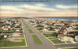 Second Avenue Boulevard Looking North Stone Harbor, NJ Postcard Postcard Postcard