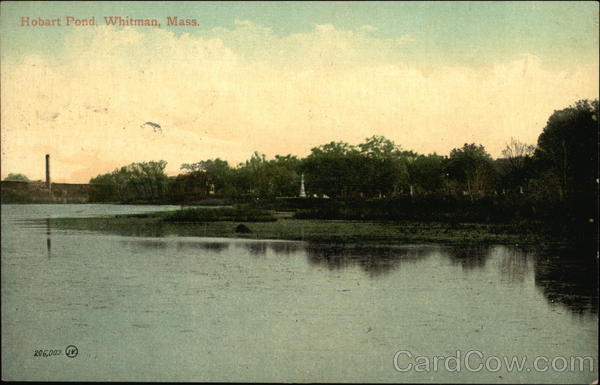 Hobart Pond Whitman, MA Postcard