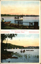 Boat Scenes on Lake Nipmuc Mendon, MA Postcard Postcard Postcard