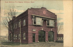 East Whitman Fire Station Massachusetts Postcard Postcard Postcard