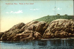 Rocks at Fort Sewell Marblehead, MA Postcard Postcard Postcard