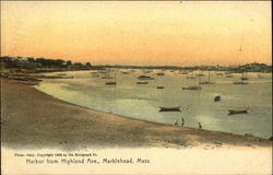 Harbor from Highland Ave. Marblehead, MA Postcard Postcard Postcard