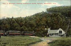 Base of Mountain, showing Uncanoonuc Incline Railway Manchester, NH Postcard Postcard Postcard