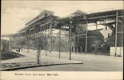 Elevated Curve, 118th Street Postcard