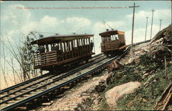 Cars Meeting on Turnout, Uncanoonuc incline Railway Goffstown, NH Postcard Postcard Postcard