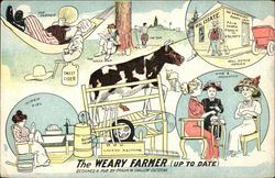 The Weary Farmer (Up to Date) Farming Postcard Postcard Postcard