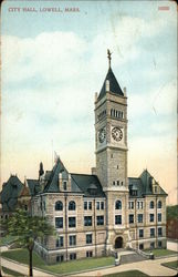 View of City Hall Lowell, MA Postcard Postcard Postcard