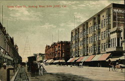 Santa Clara St., Looking West San Jose, CA Postcard Postcard Postcard