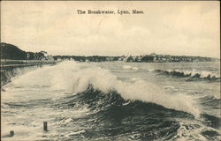 View of The Breakwater Lynn, MA Postcard Postcard Postcard