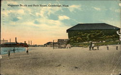 Magazine Beach and Bath House Cambridge, MA Postcard Postcard Postcard