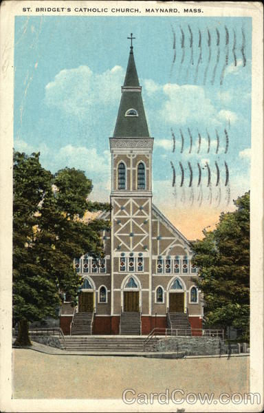 St. Bridget's Catholic Church Maynard, MA Postcard